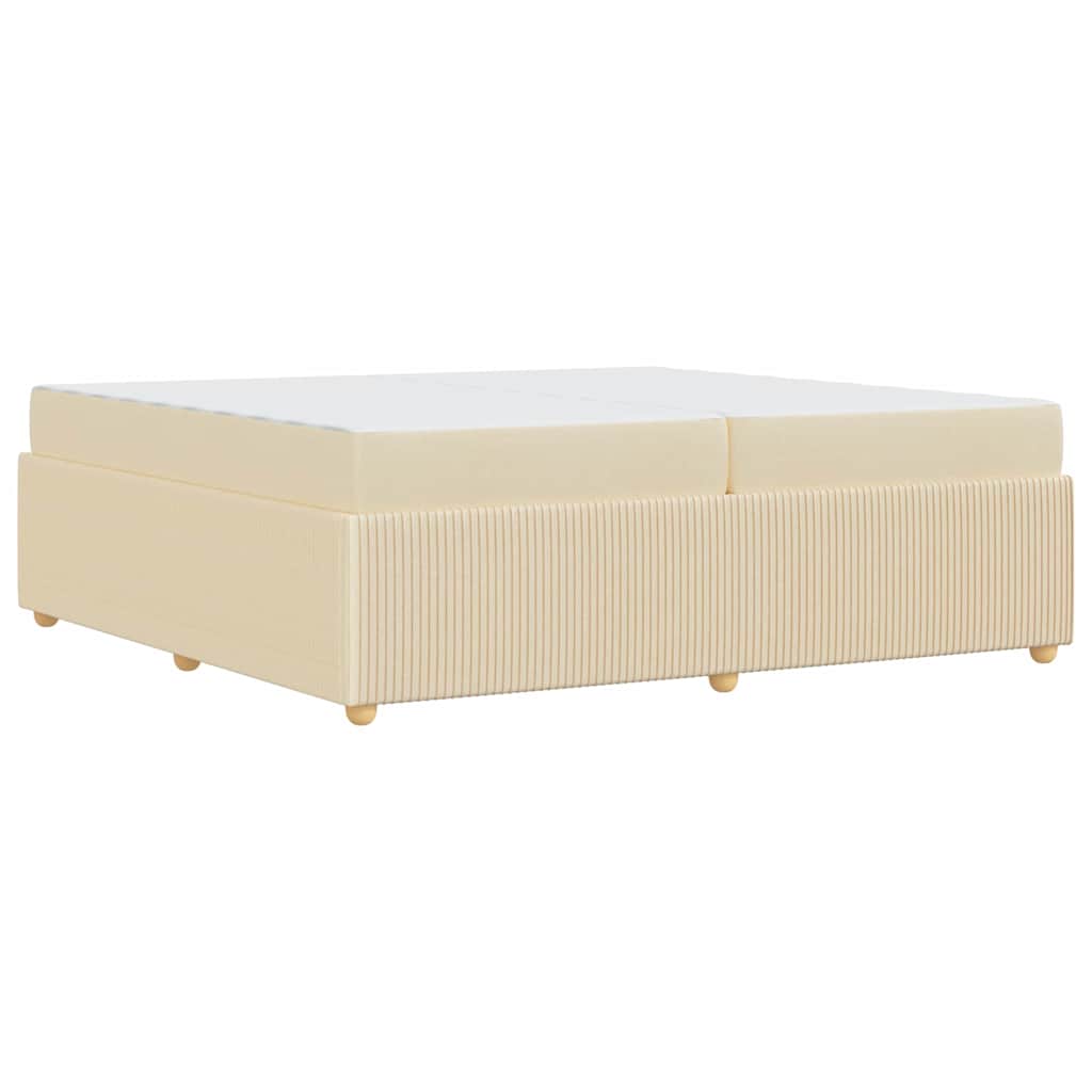 vidaXL Σκελετός Κρεβατιού με στρώμα Κρεμ 200 x 200 cm ύφασμα