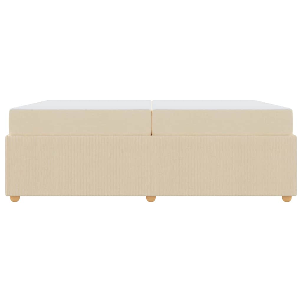 vidaXL Σκελετός Κρεβατιού με στρώμα Κρεμ 200 x 200 cm ύφασμα