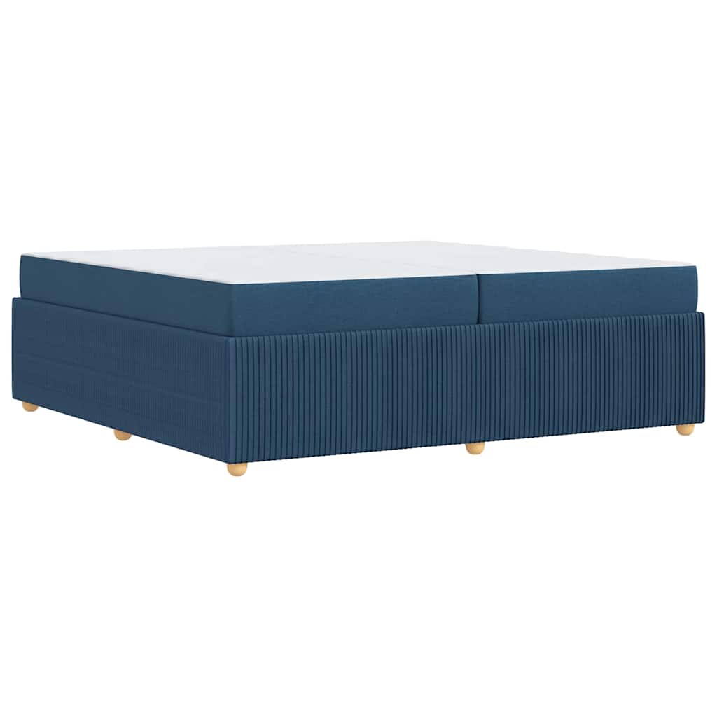 vidaXL Σκελετός Κρεβατιού με στρώμα Μπλε 200 x 200 cm ύφασμα
