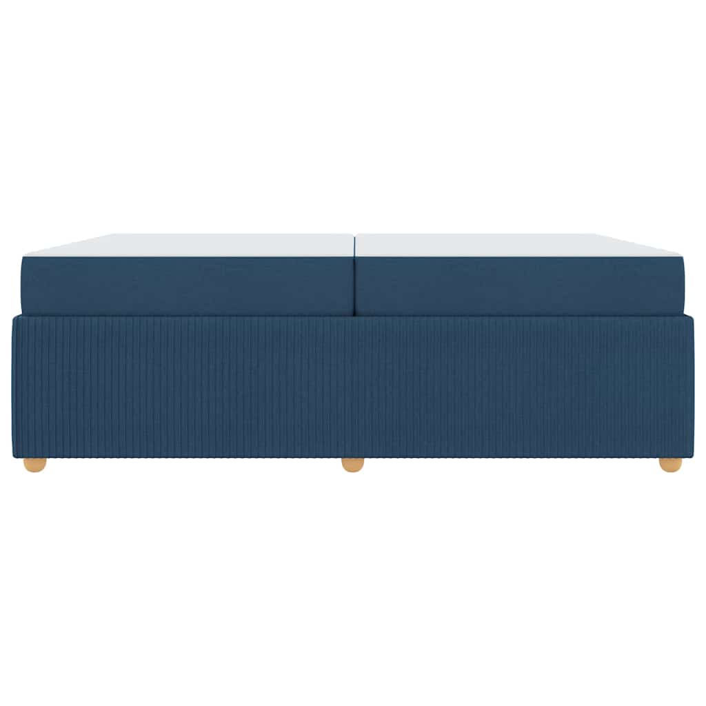 vidaXL Σκελετός Κρεβατιού με στρώμα Μπλε 200 x 200 cm ύφασμα