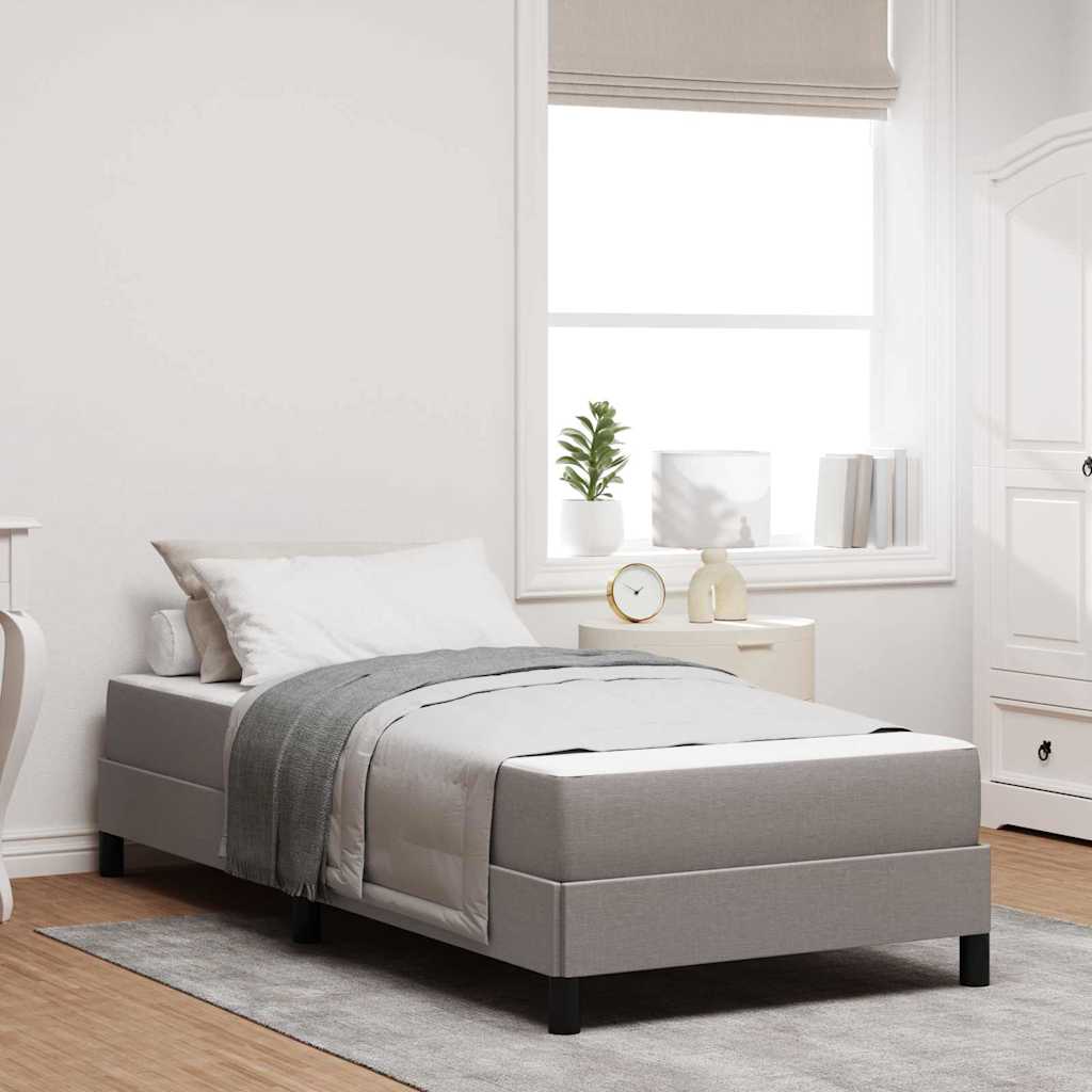 vidaXL Κρεβάτι με ελατήρια με στρώμα Taupe 90 x 190 cm ύφασμα