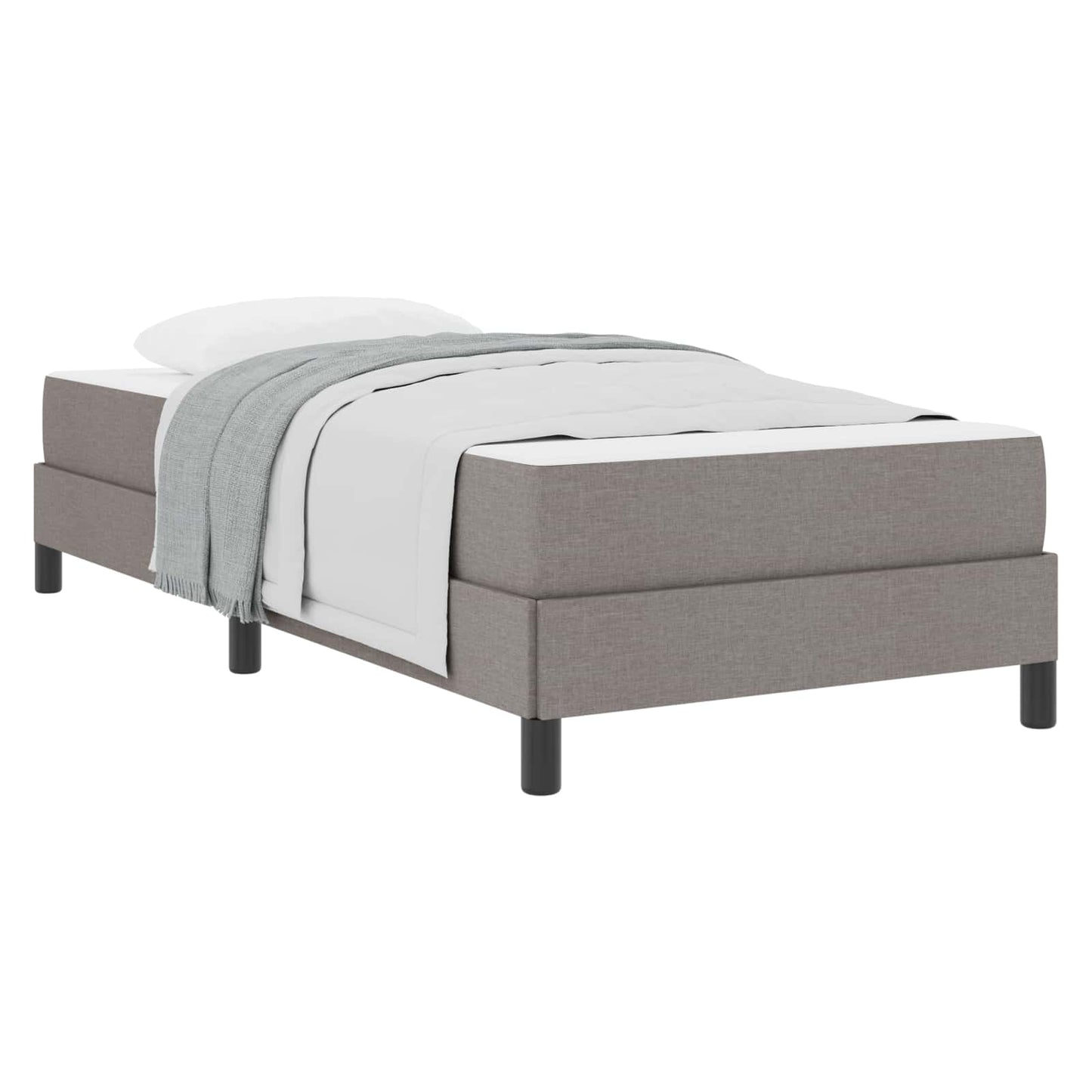 vidaXL Κρεβάτι με ελατήρια με στρώμα Taupe 90 x 190 cm ύφασμα