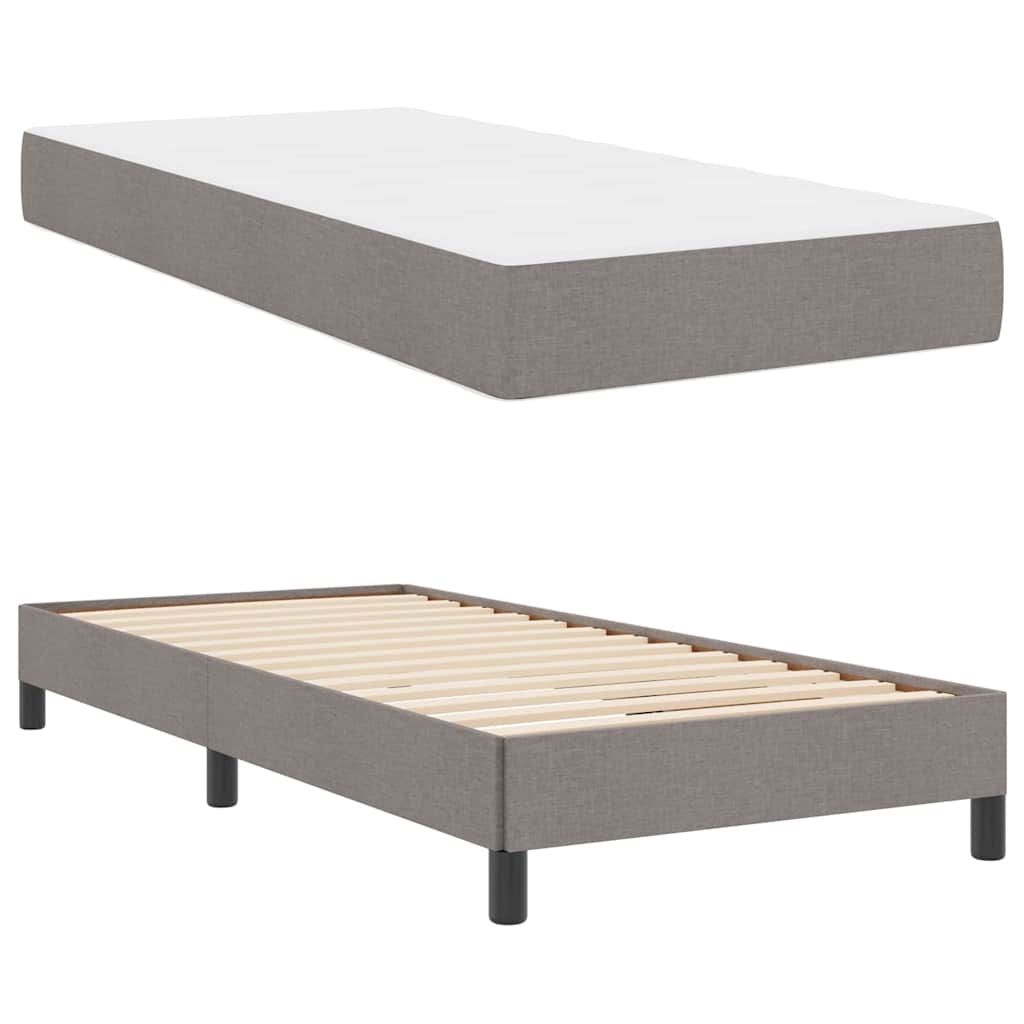 vidaXL Κρεβάτι με ελατήρια με στρώμα Taupe 90 x 190 cm ύφασμα