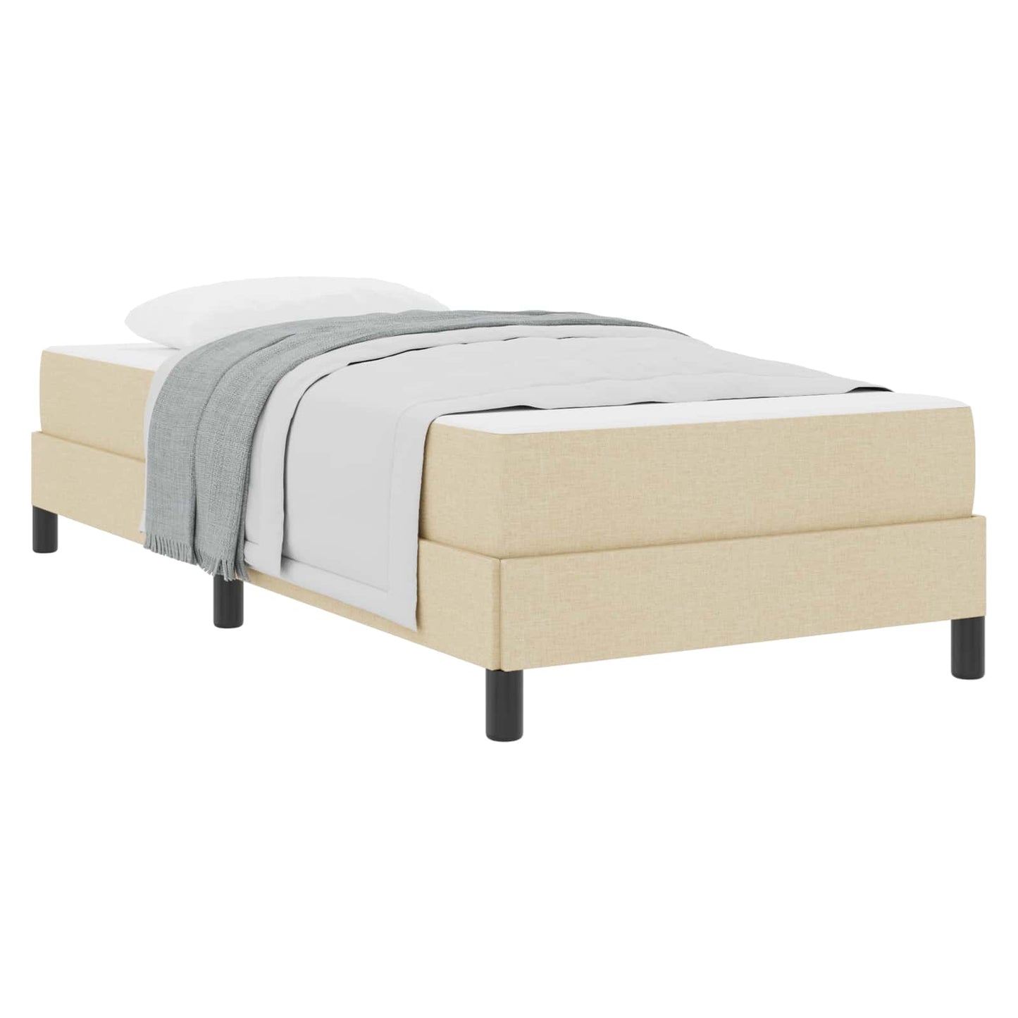 vidaXL Κρεβάτι με ελατήρια με στρώμα Κρεμ 90 x 190 cm ύφασμα