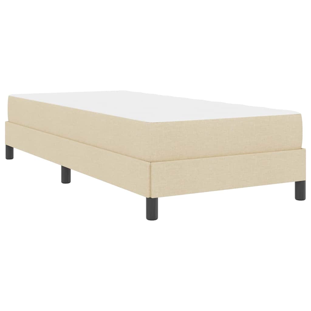 vidaXL Κρεβάτι με ελατήρια με στρώμα Κρεμ 90 x 190 cm ύφασμα