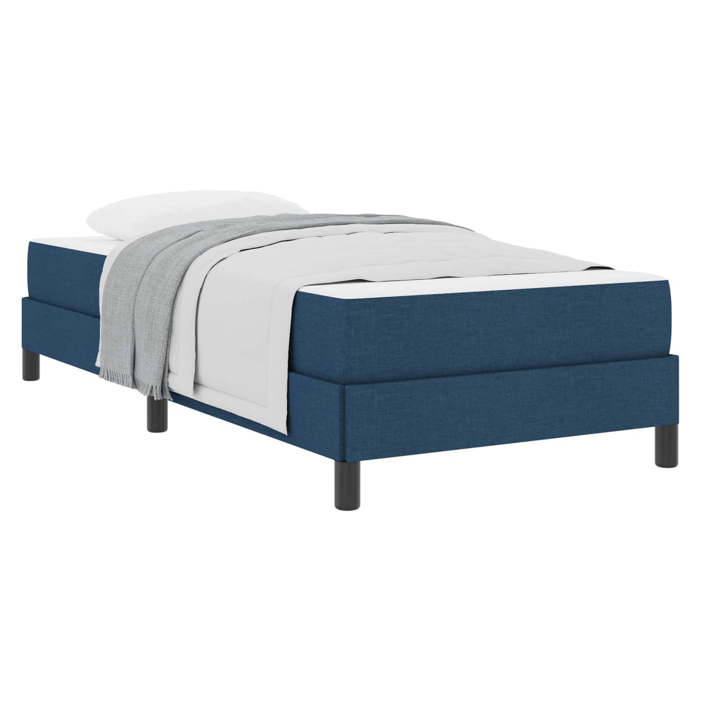 vidaXL Κρεβάτι με ελατήρια με στρώμα Μπλε 90 x 190 cm ύφασμα