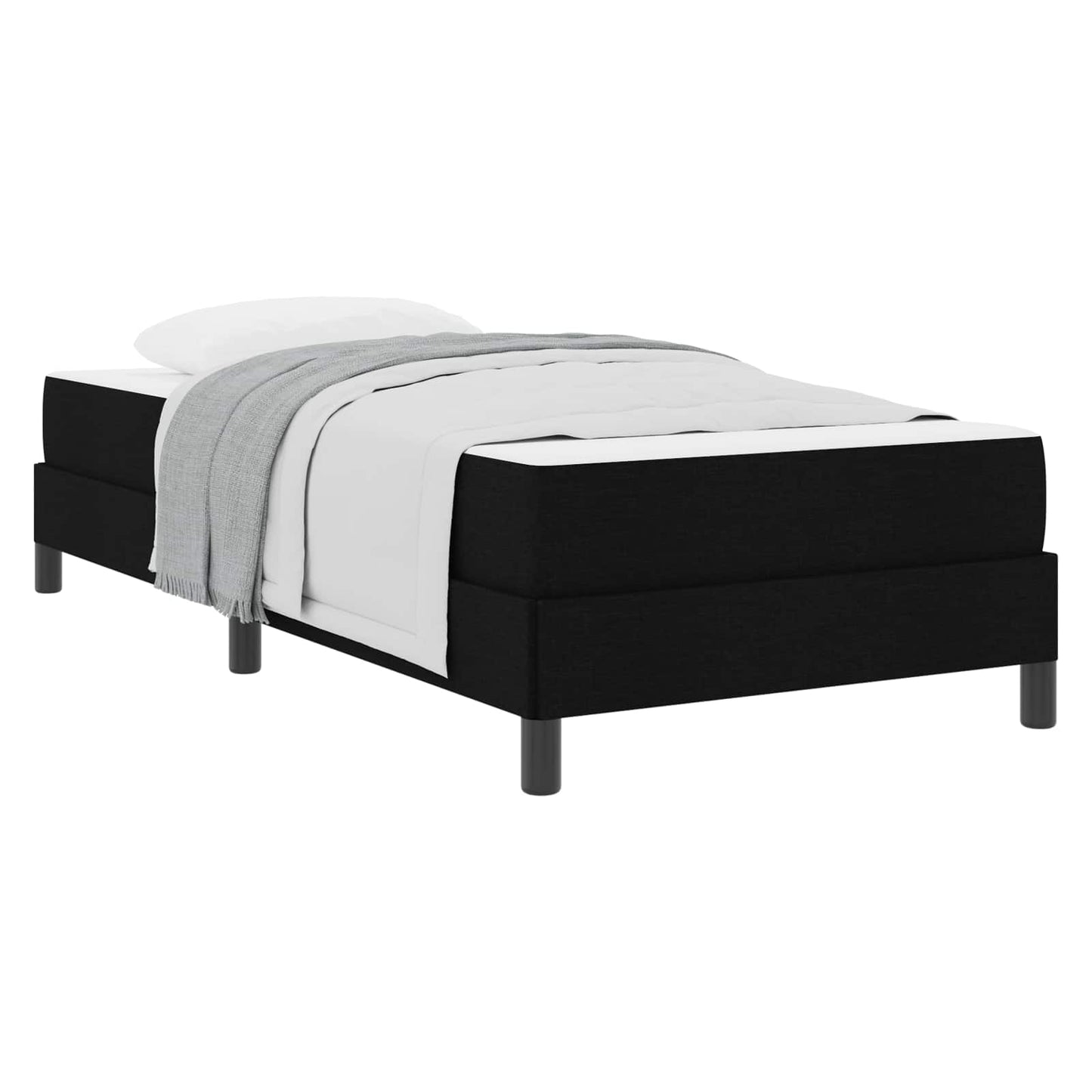 vidaXL Κρεβάτι με ελατήρια με στρώμα Μαύρο 90 x 200 cm ύφασμα