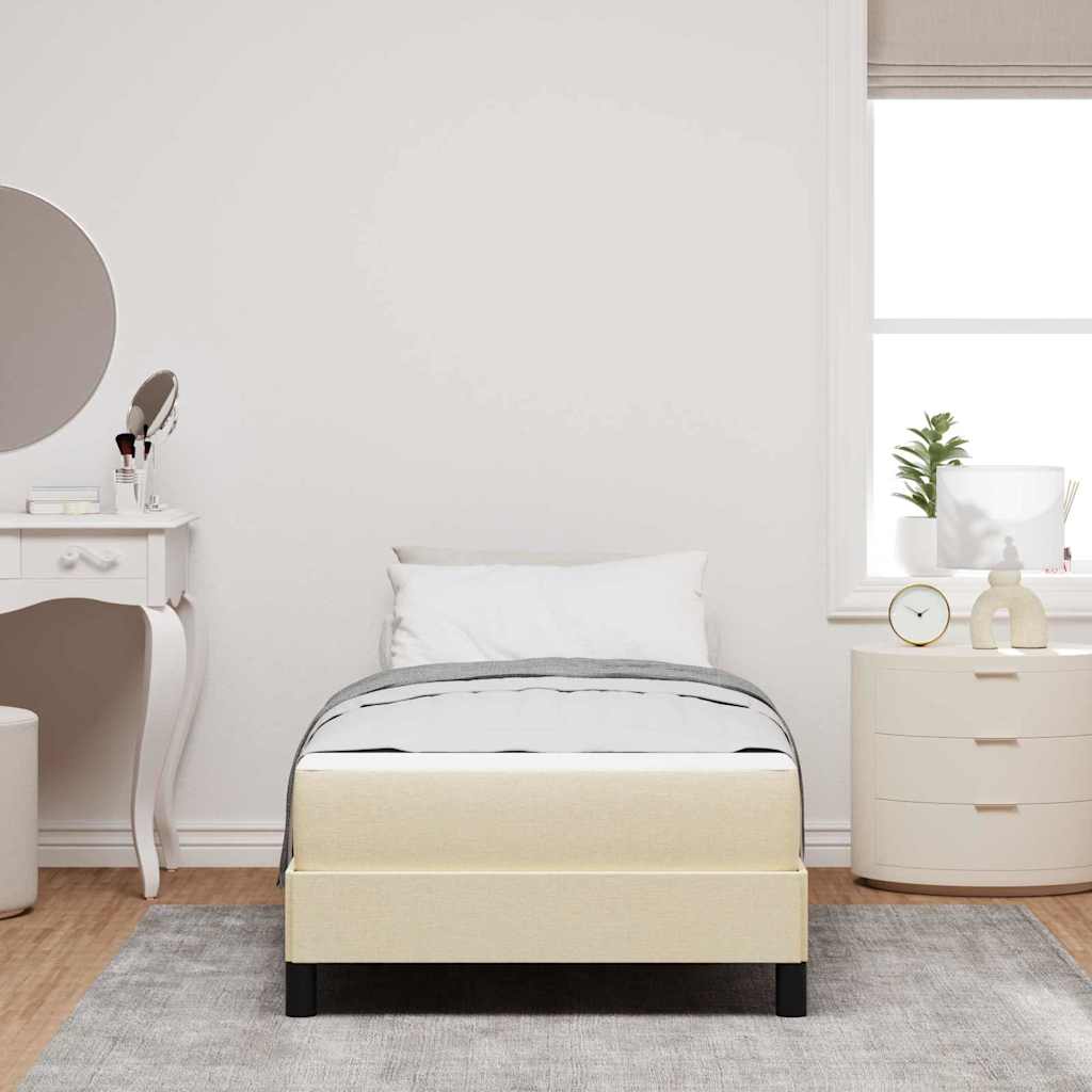vidaXL Κρεβάτι με ελατήρια με στρώμα Κρεμ 90 x 200 cm ύφασμα