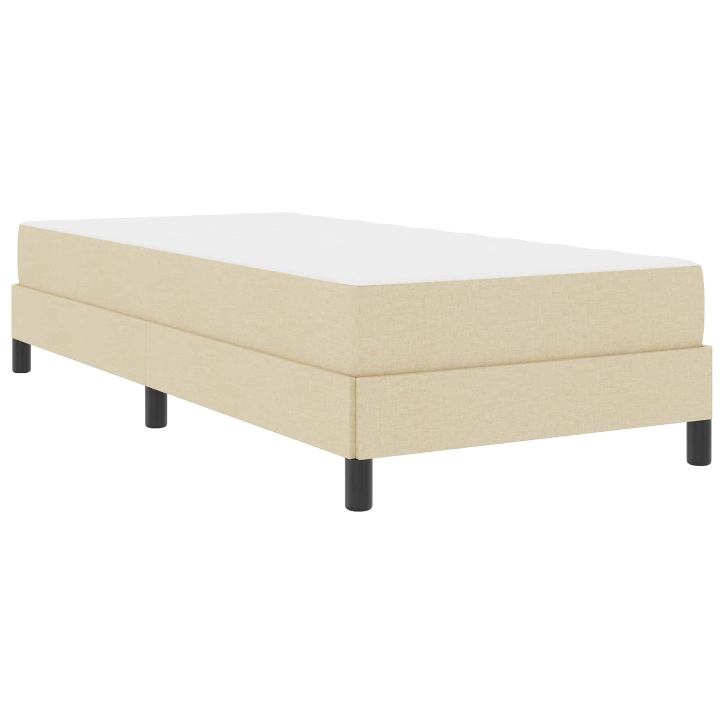 vidaXL Κρεβάτι με ελατήρια με στρώμα Κρεμ 90 x 200 cm ύφασμα