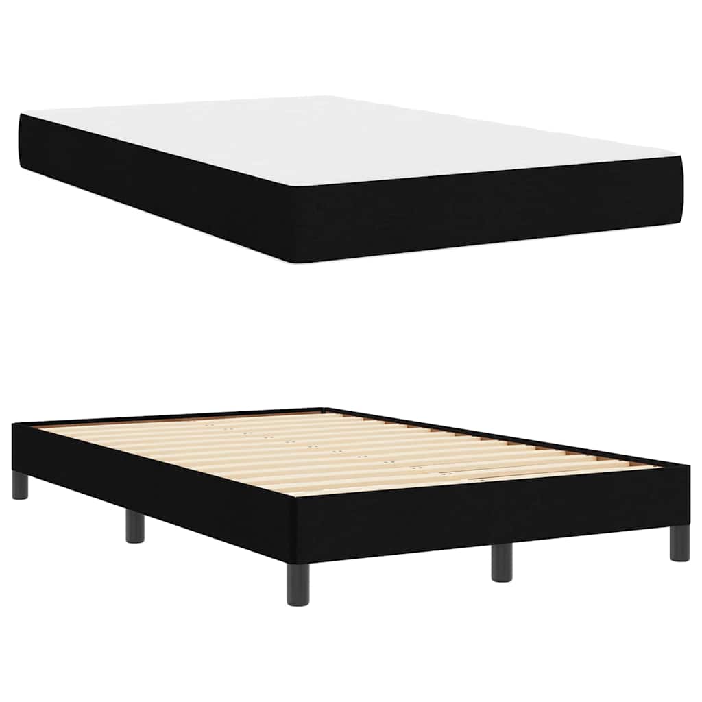 vidaXL Κρεβάτι με ελατήρια με στρώμα Μαύρο 120 x 190 cm ύφασμα