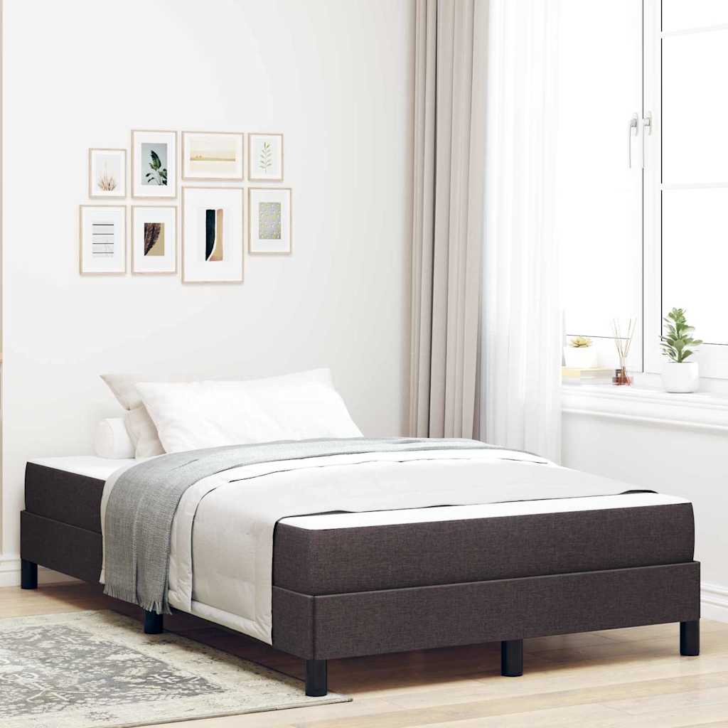 vidaXL Κρεβάτι με ελατήρια Σκούρο Καφέ 120 x 190 cm ύφασμα