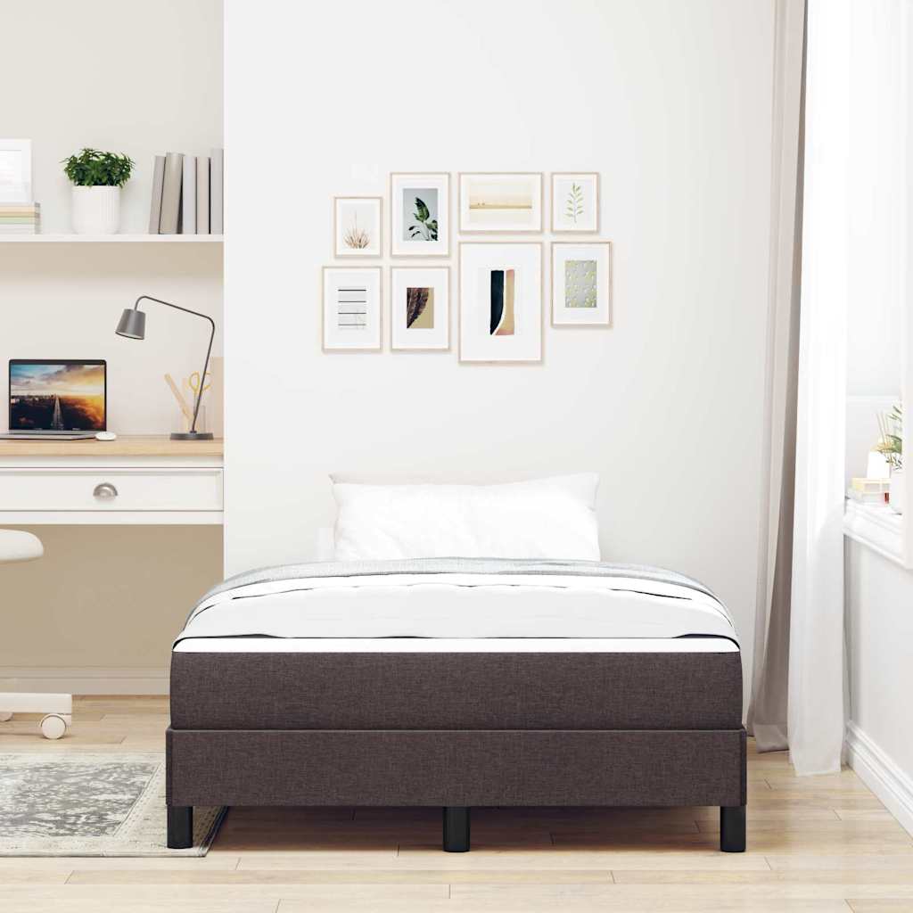 vidaXL Κρεβάτι με ελατήρια Σκούρο Καφέ 120 x 190 cm ύφασμα