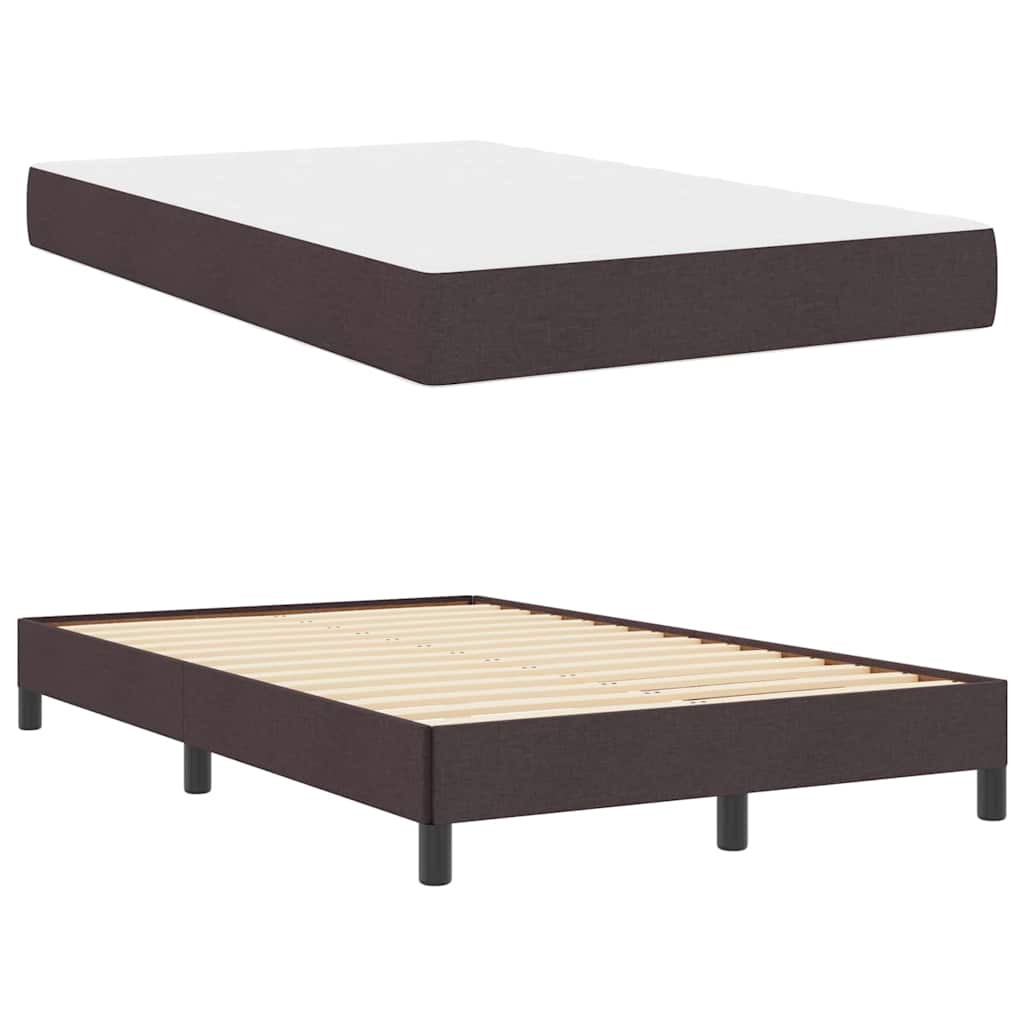 vidaXL Κρεβάτι με ελατήρια Σκούρο Καφέ 120 x 190 cm ύφασμα