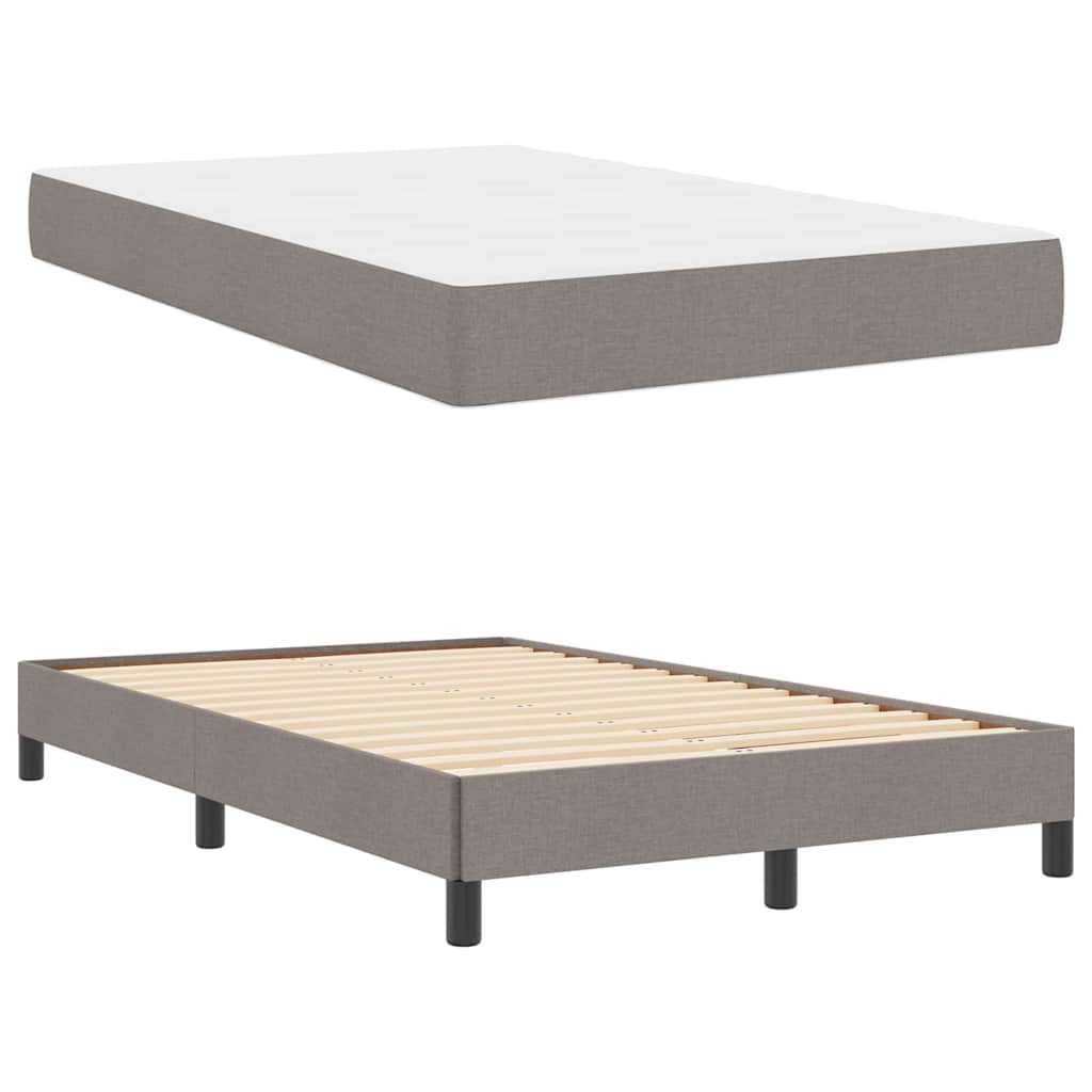 vidaXL Κρεβάτι με ελατήρια με στρώμα Taupe 120 x 190 cm ύφασμα