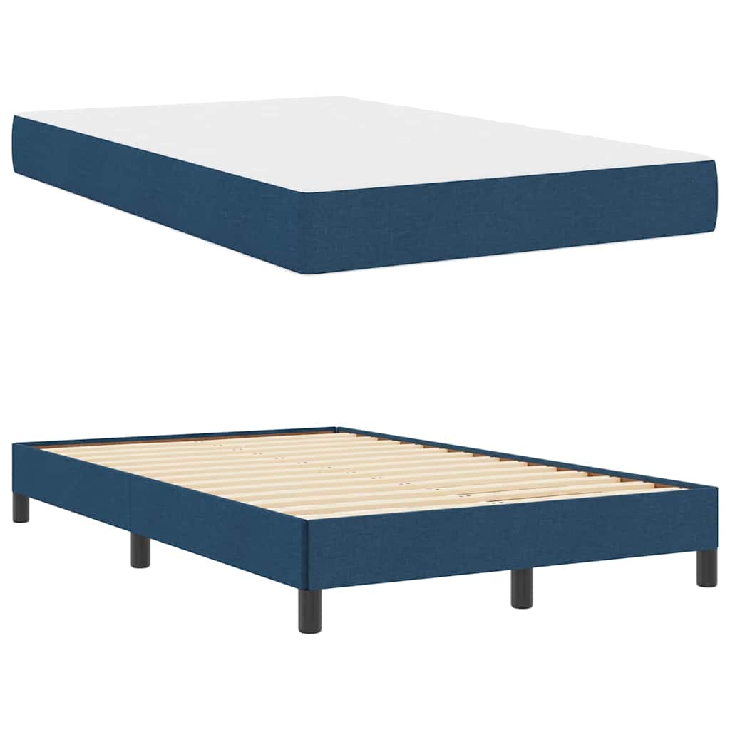 vidaXL Κρεβάτι με ελατήρια με στρώμα Μπλε 120 x 190 cm ύφασμα