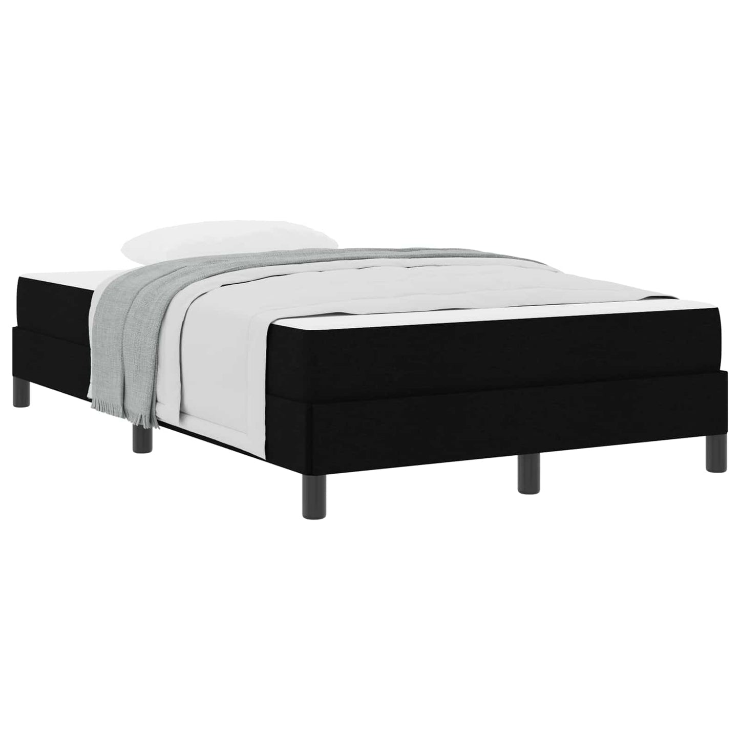 vidaXL Κρεβάτι με ελατήρια με στρώμα Μαύρο 120 x 200 cm ύφασμα