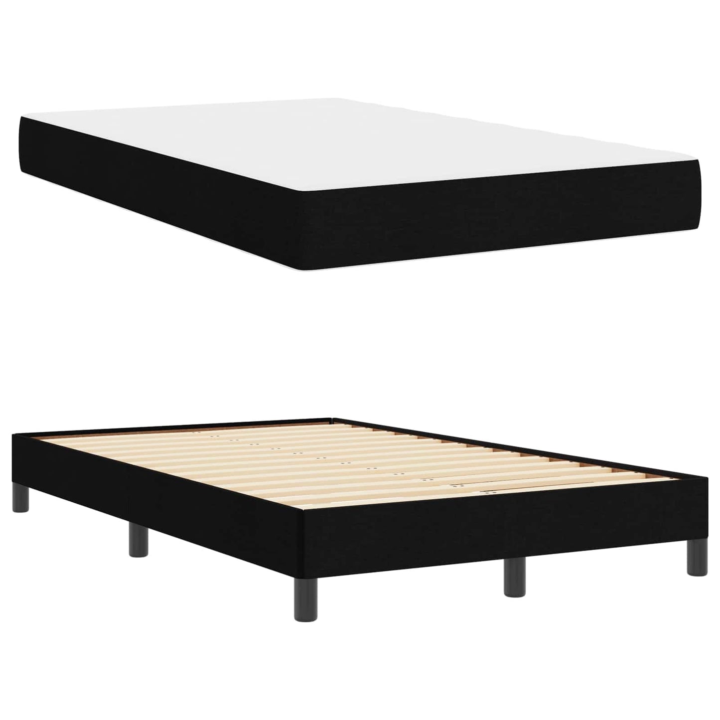 vidaXL Κρεβάτι με ελατήρια με στρώμα Μαύρο 120 x 200 cm ύφασμα
