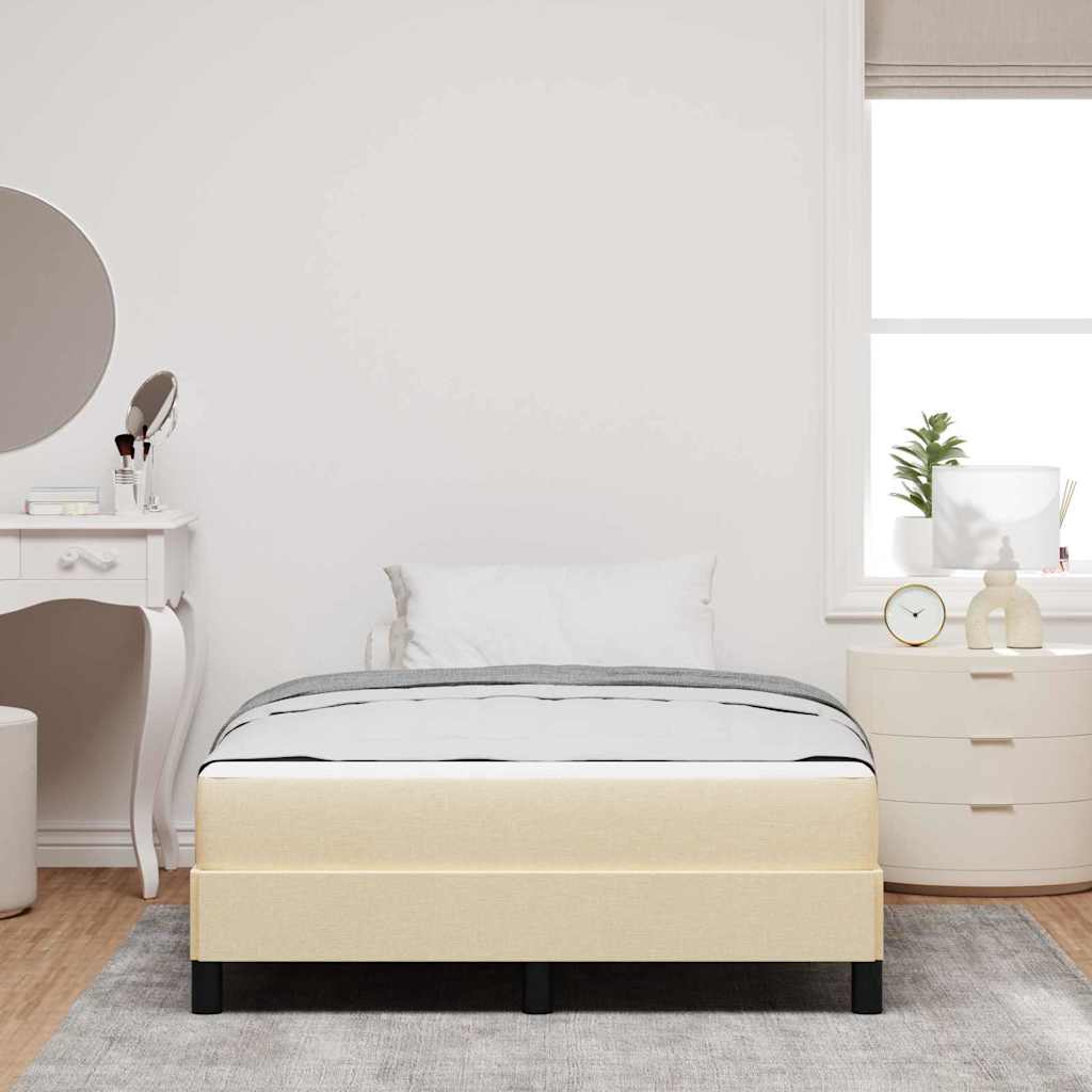 vidaXL Κρεβάτι με ελατήρια με στρώμα Κρεμ 120 x 200 cm ύφασμα