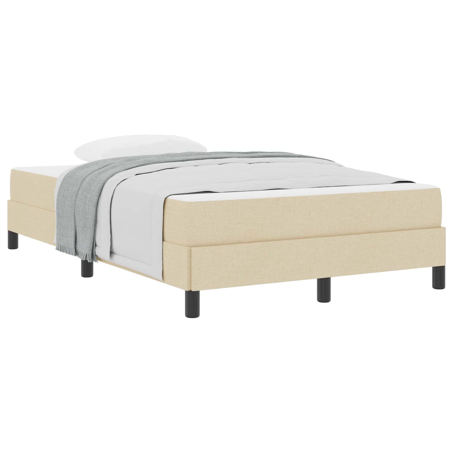 vidaXL Κρεβάτι με ελατήρια με στρώμα Κρεμ 120 x 200 cm ύφασμα