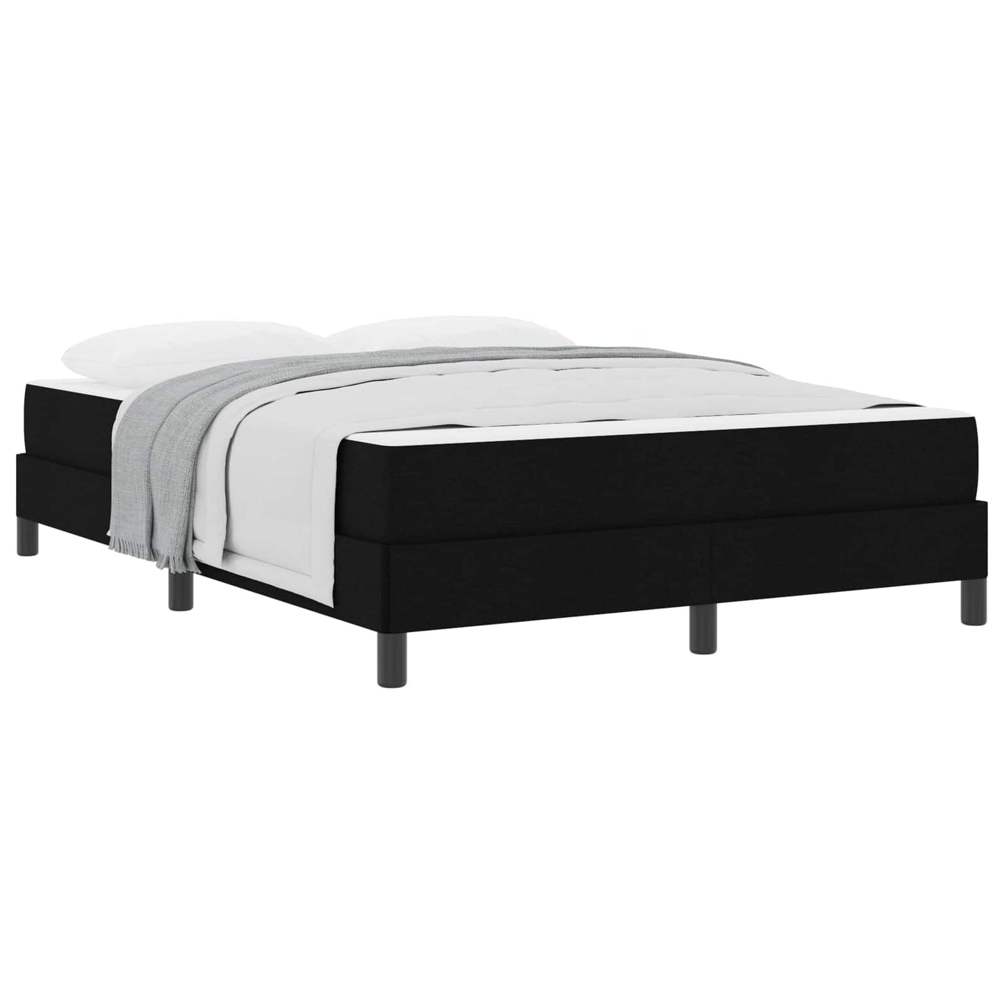 vidaXL Κρεβάτι με ελατήρια με στρώμα Μαύρο 140 x 190 cm ύφασμα