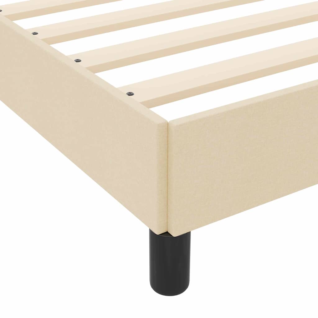 vidaXL Κρεβάτι με ελατήρια με στρώμα Κρεμ 140 x 190 cm ύφασμα