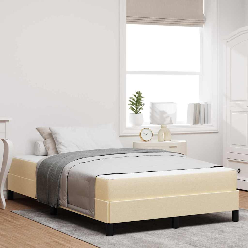 vidaXL Κρεβάτι με ελατήρια με στρώμα Κρεμ 140 x 190 cm ύφασμα