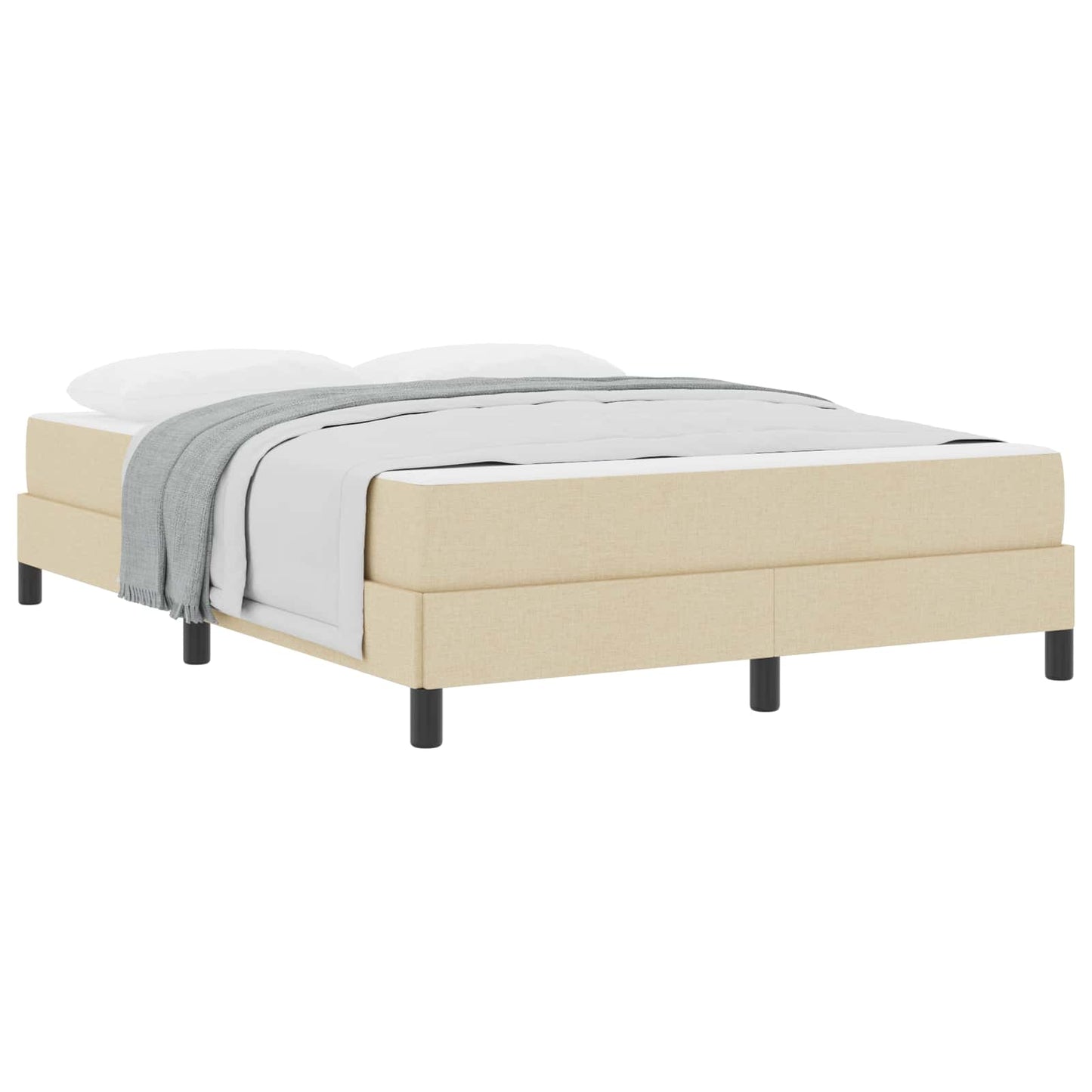 vidaXL Κρεβάτι με ελατήρια με στρώμα Κρεμ 140 x 190 cm ύφασμα