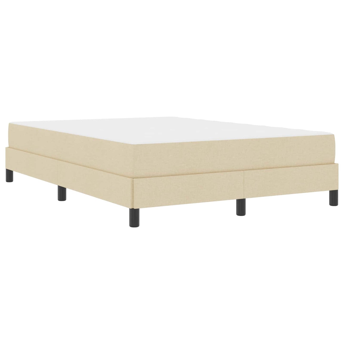 vidaXL Κρεβάτι με ελατήρια με στρώμα Κρεμ 140 x 190 cm ύφασμα