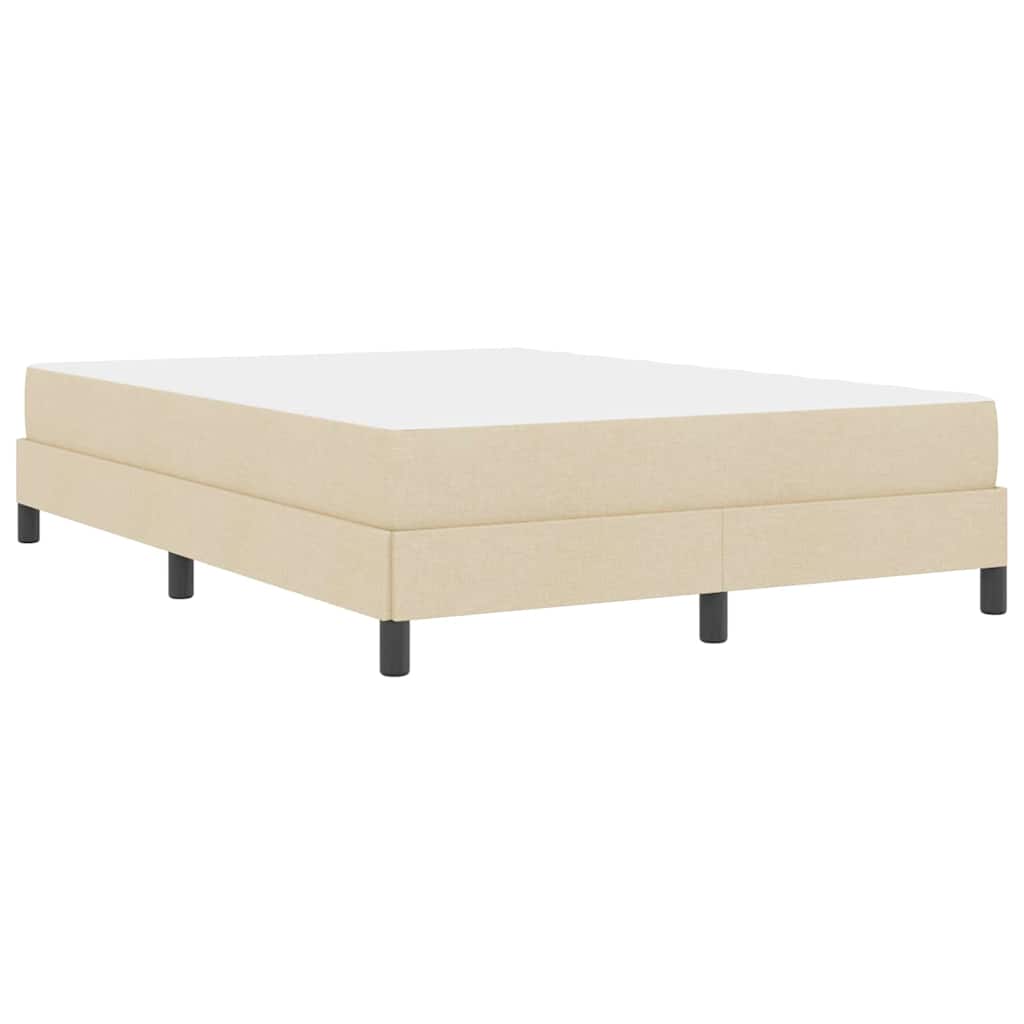 vidaXL Κρεβάτι με ελατήρια με στρώμα Κρεμ 140 x 190 cm ύφασμα