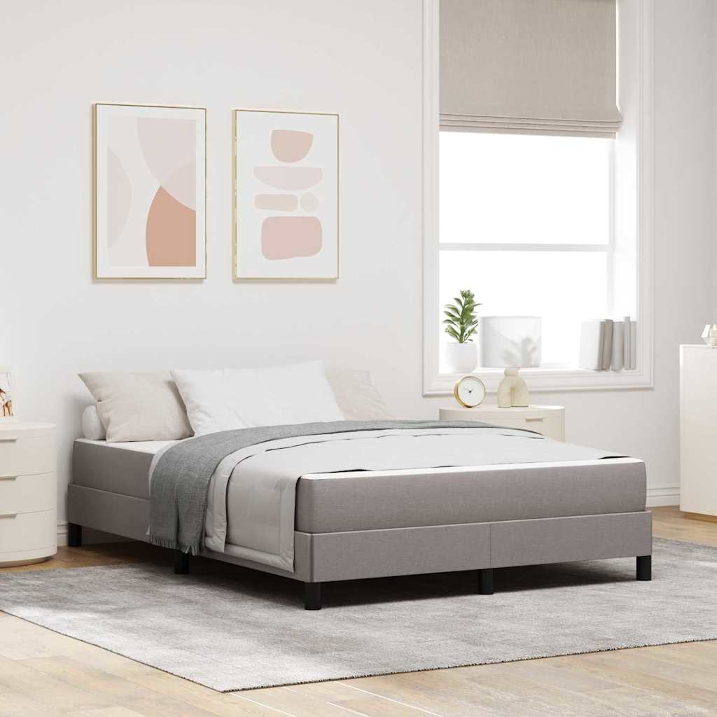 vidaXL Κρεβάτι με ελατήρια με στρώμα Taupe 140 x 200 cm ύφασμα