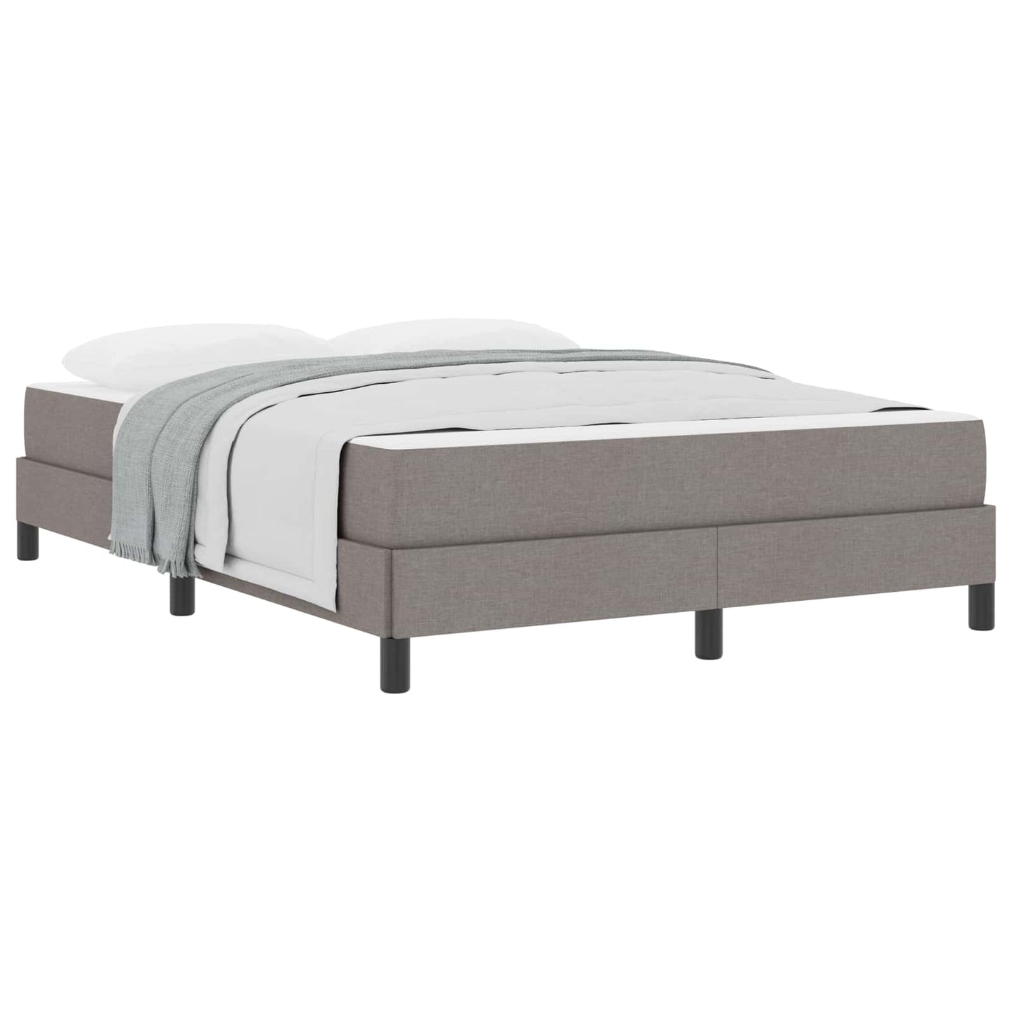 vidaXL Κρεβάτι με ελατήρια με στρώμα Taupe 140 x 200 cm ύφασμα