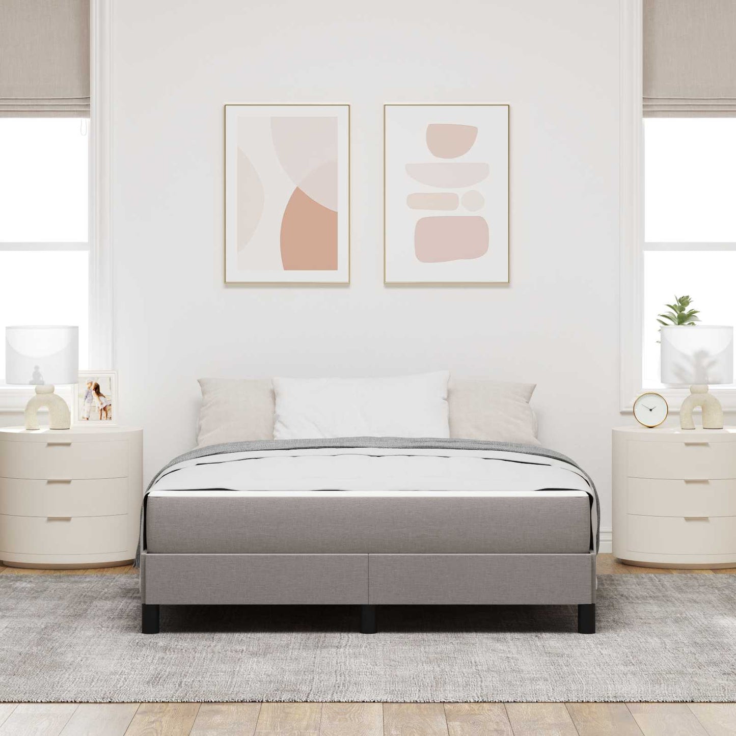 vidaXL Κρεβάτι με ελατήρια με στρώμα Taupe 160 x 200 cm ύφασμα