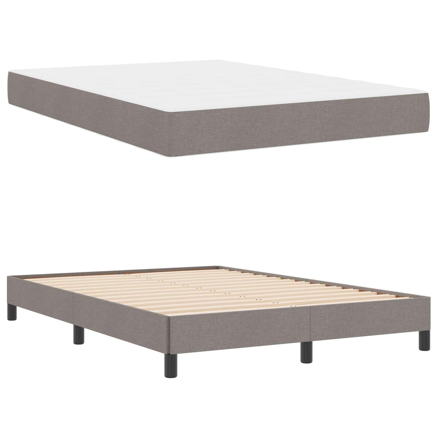 vidaXL Κρεβάτι με ελατήρια με στρώμα Taupe 160 x 200 cm ύφασμα
