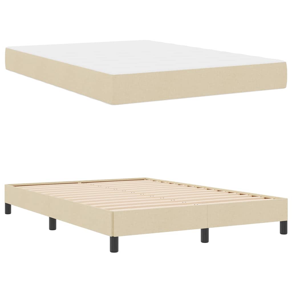 vidaXL Κρεβάτι με ελατήρια με στρώμα Κρεμ 160 x 200 cm ύφασμα