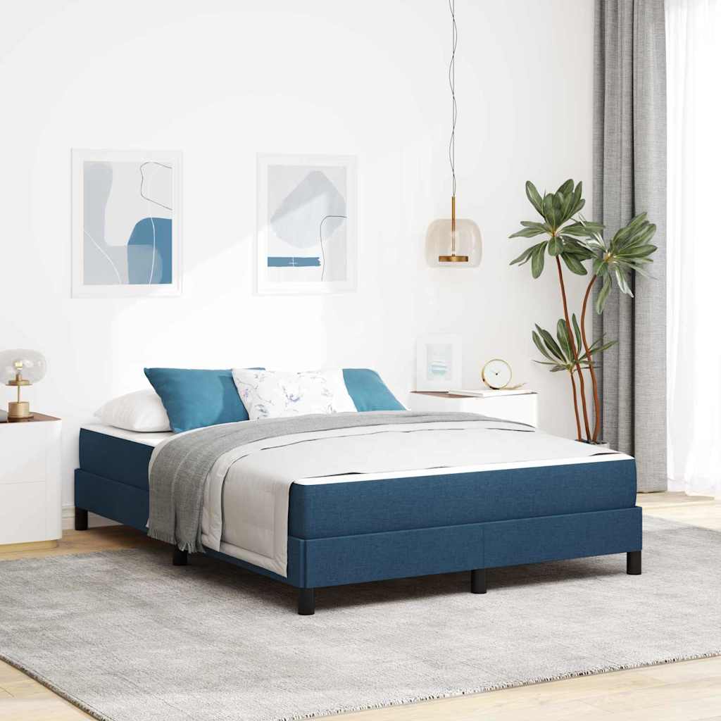 vidaXL Κρεβάτι με ελατήρια με στρώμα Μπλε 160 x 200 cm ύφασμα