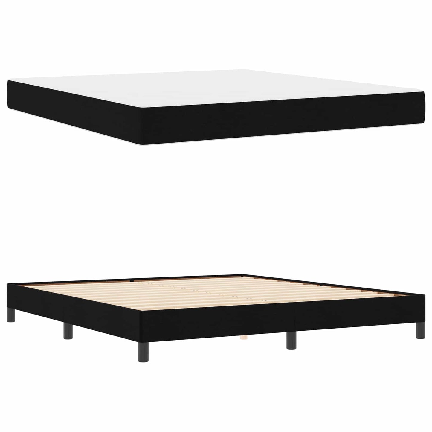 vidaXL Κρεβάτι με ελατήρια με στρώμα Μαύρο 180 x 200 cm ύφασμα