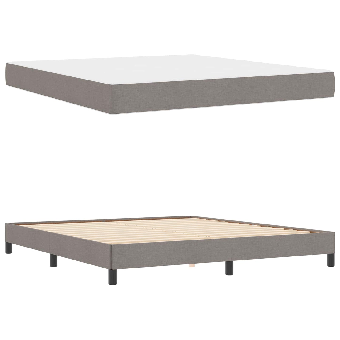 vidaXL Κρεβάτι με ελατήρια με στρώμα Taupe 180 x 200 cm ύφασμα