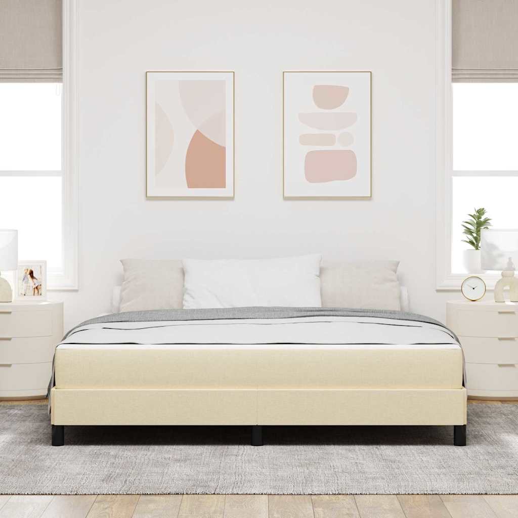 vidaXL Κρεβάτι με ελατήρια με στρώμα Κρεμ 180 x 200 cm ύφασμα