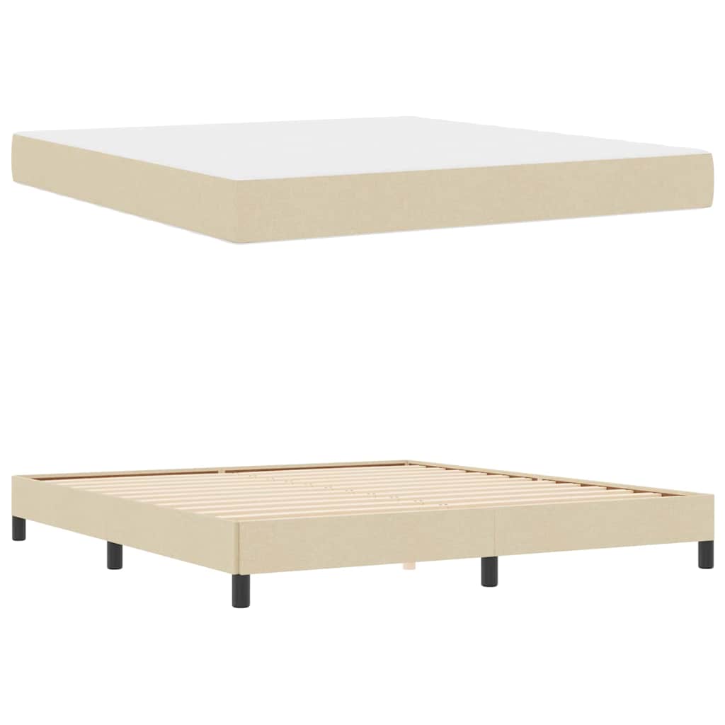 vidaXL Κρεβάτι με ελατήρια με στρώμα Κρεμ 180 x 200 cm ύφασμα