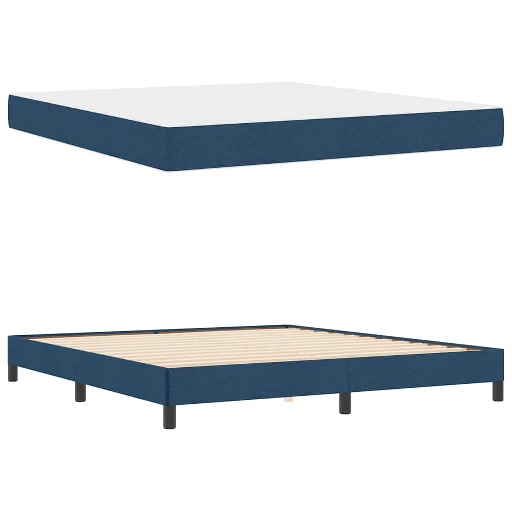 vidaXL Κρεβάτι με ελατήρια με στρώμα Μπλε 180 x 200 cm ύφασμα