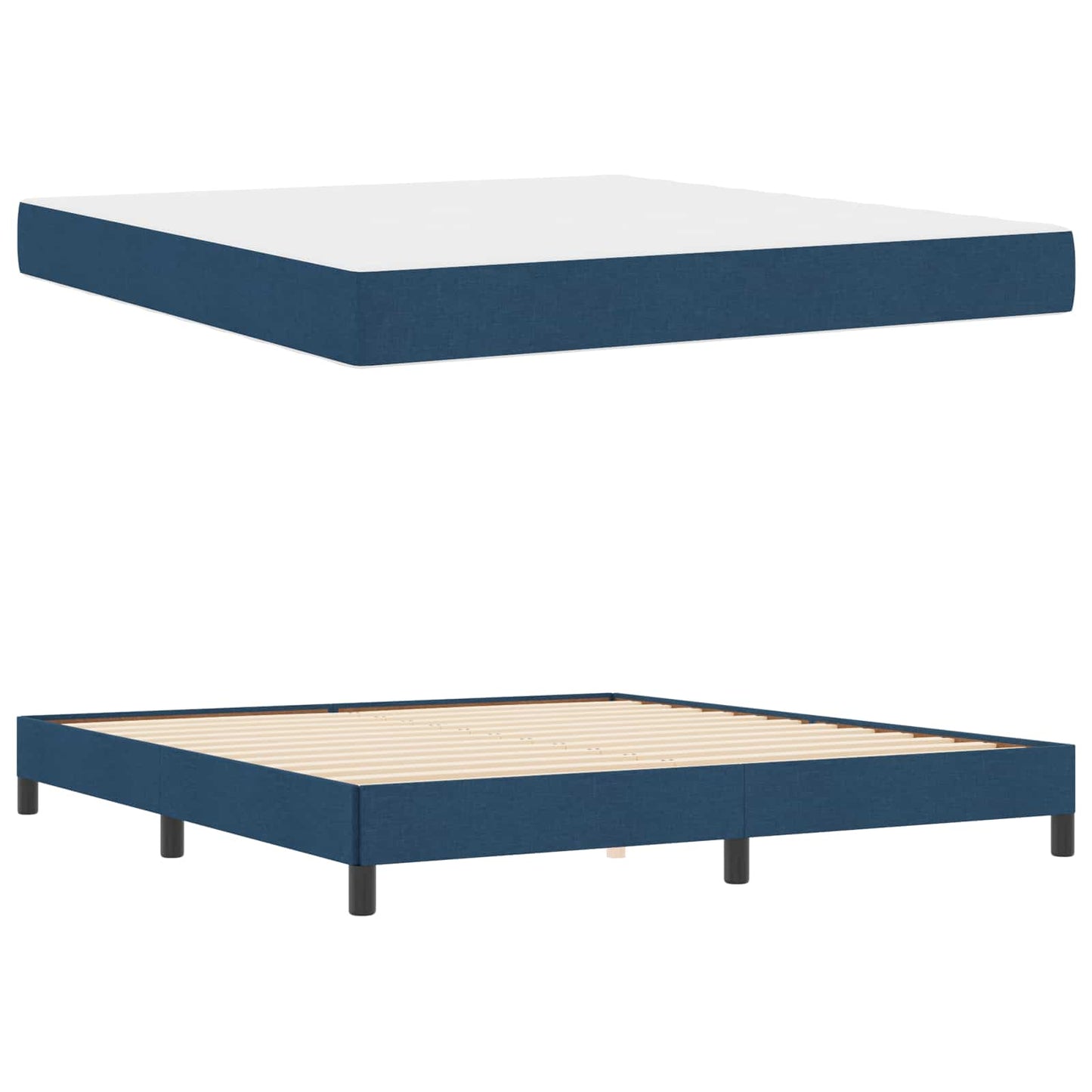 vidaXL Κρεβάτι με ελατήρια με στρώμα Μπλε 180 x 200 cm ύφασμα