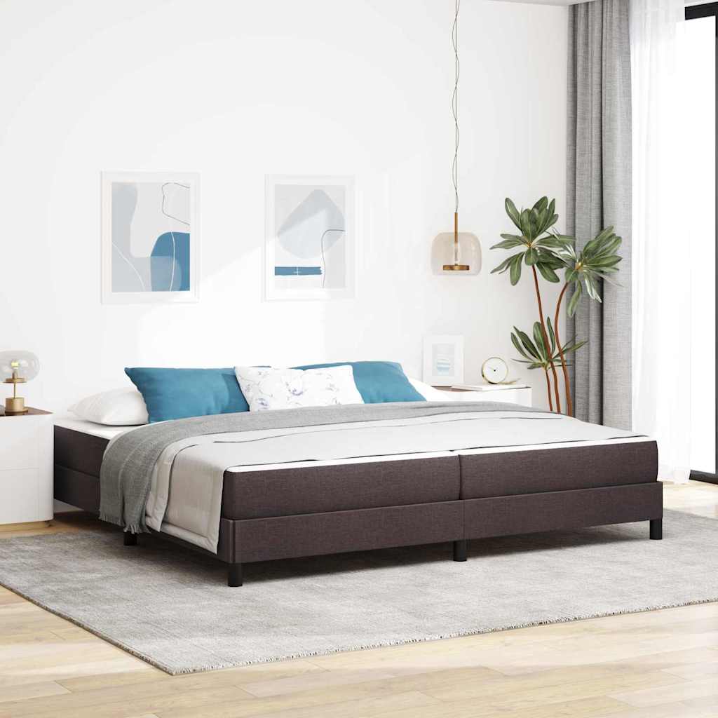 vidaXL Κρεβάτι με ελατήρια Σκούρο Καφέ 200 x 200 cm ύφασμα