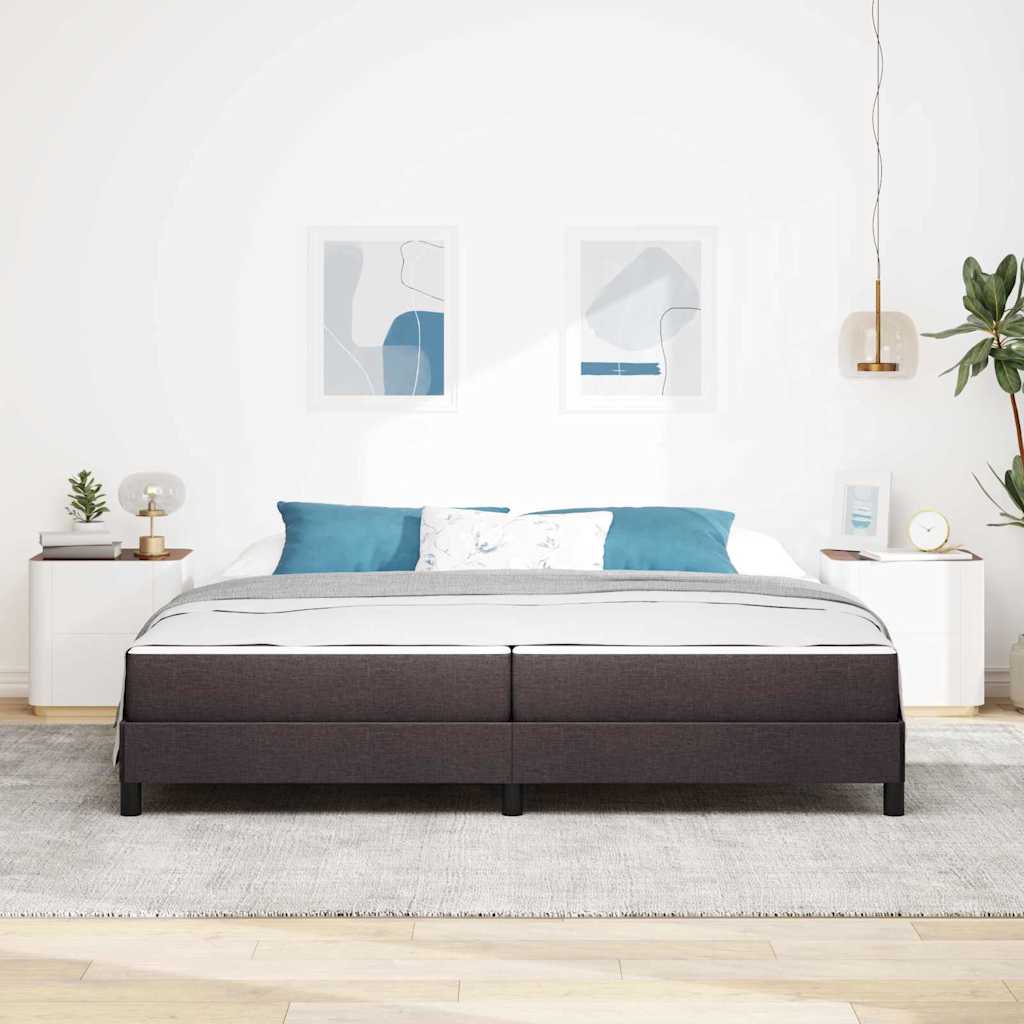 vidaXL Κρεβάτι με ελατήρια Σκούρο Καφέ 200 x 200 cm ύφασμα