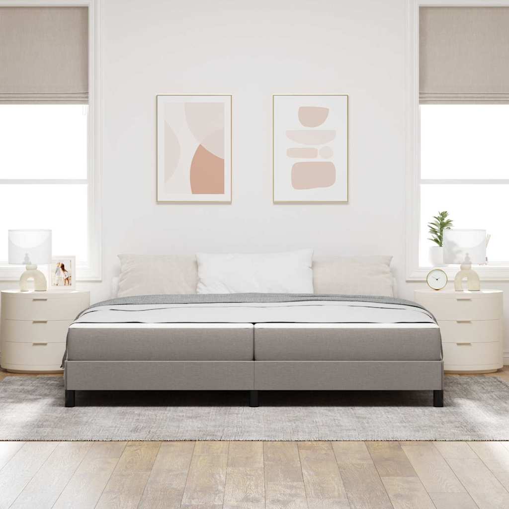 vidaXL Κρεβάτι με ελατήρια με στρώμα Taupe 200 x 200 cm ύφασμα