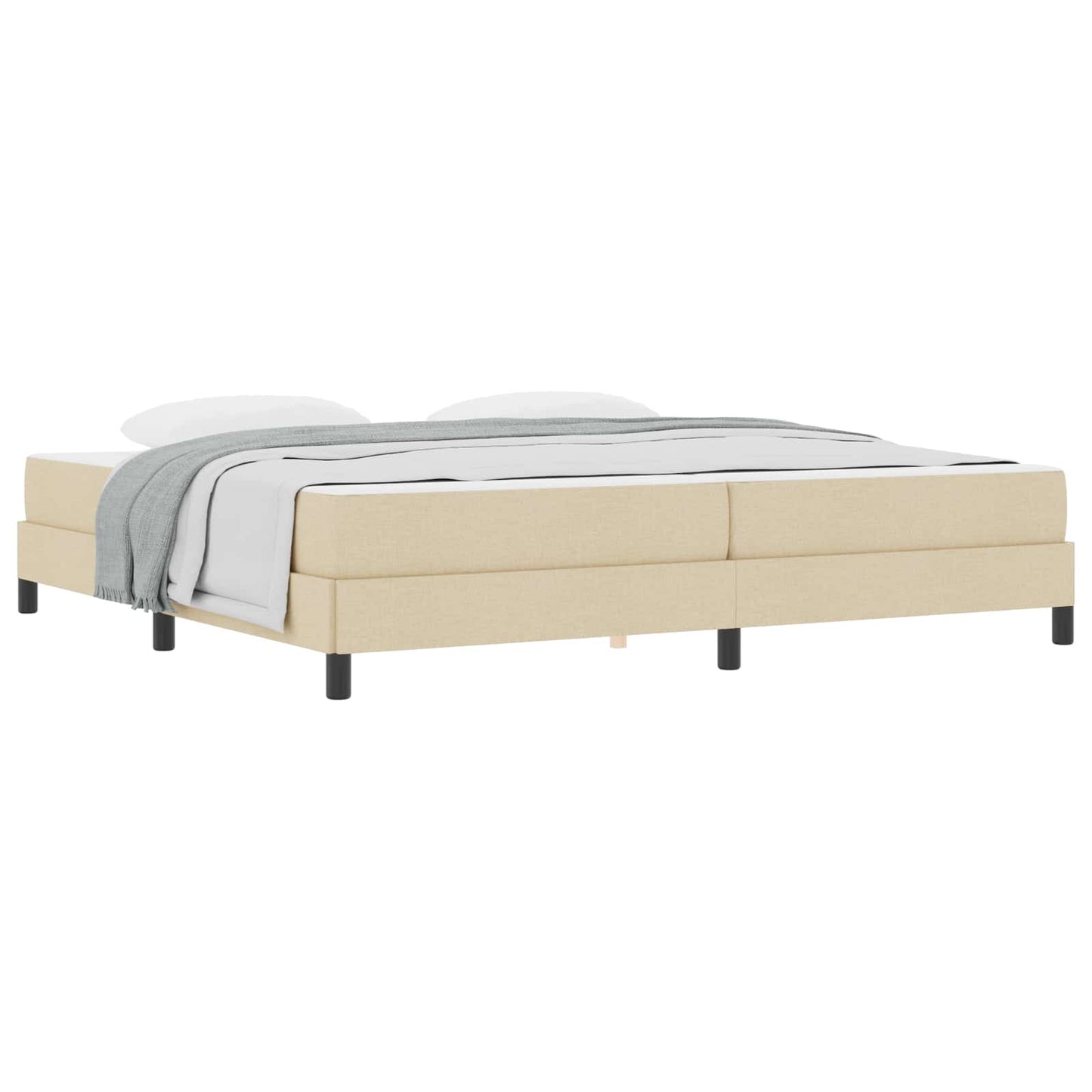 vidaXL Κρεβάτι με ελατήρια με στρώμα Κρεμ 200 x 200 cm ύφασμα