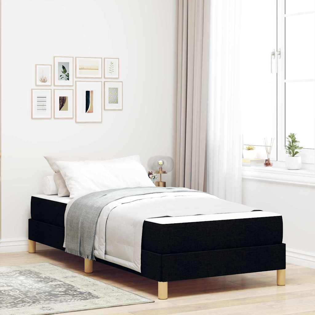 vidaXL Κρεβάτι με ελατήρια με στρώμα Μαύρο 80 x 200 cm ύφασμα