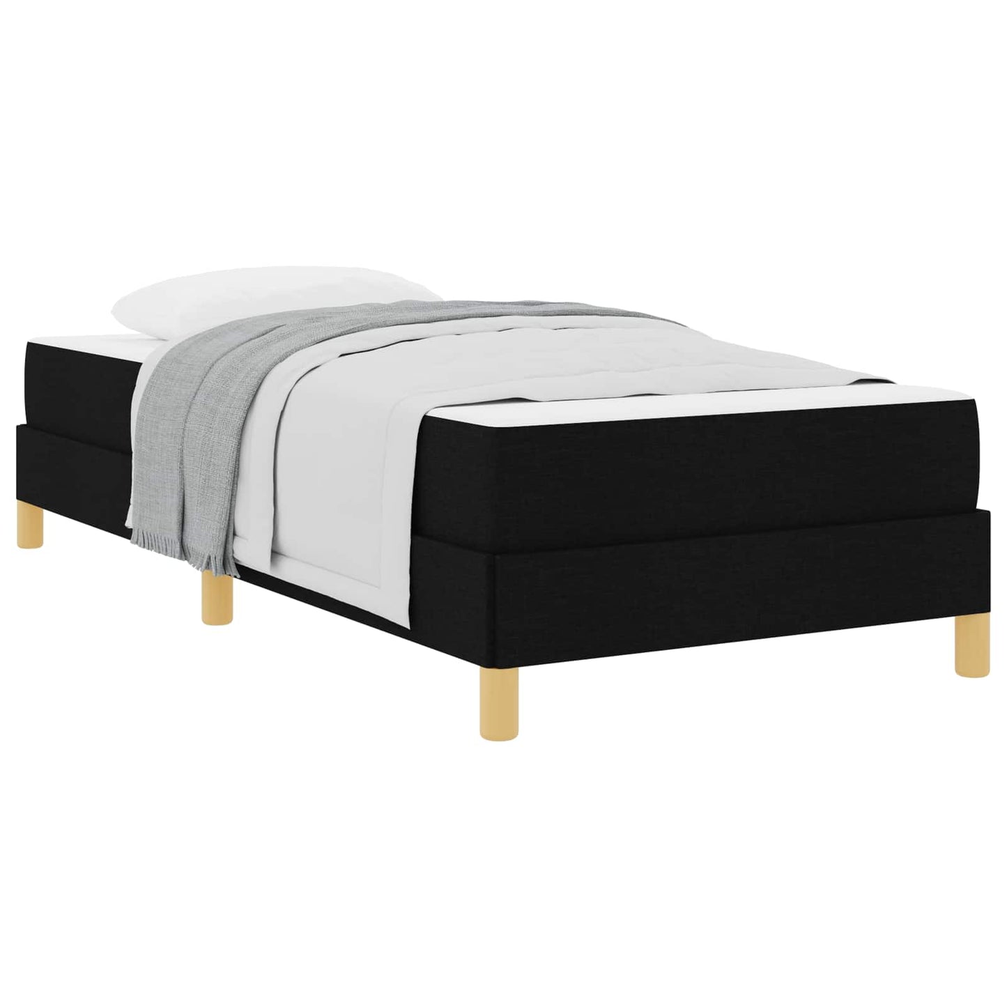 vidaXL Κρεβάτι με ελατήρια με στρώμα Μαύρο 90 x 190 cm ύφασμα
