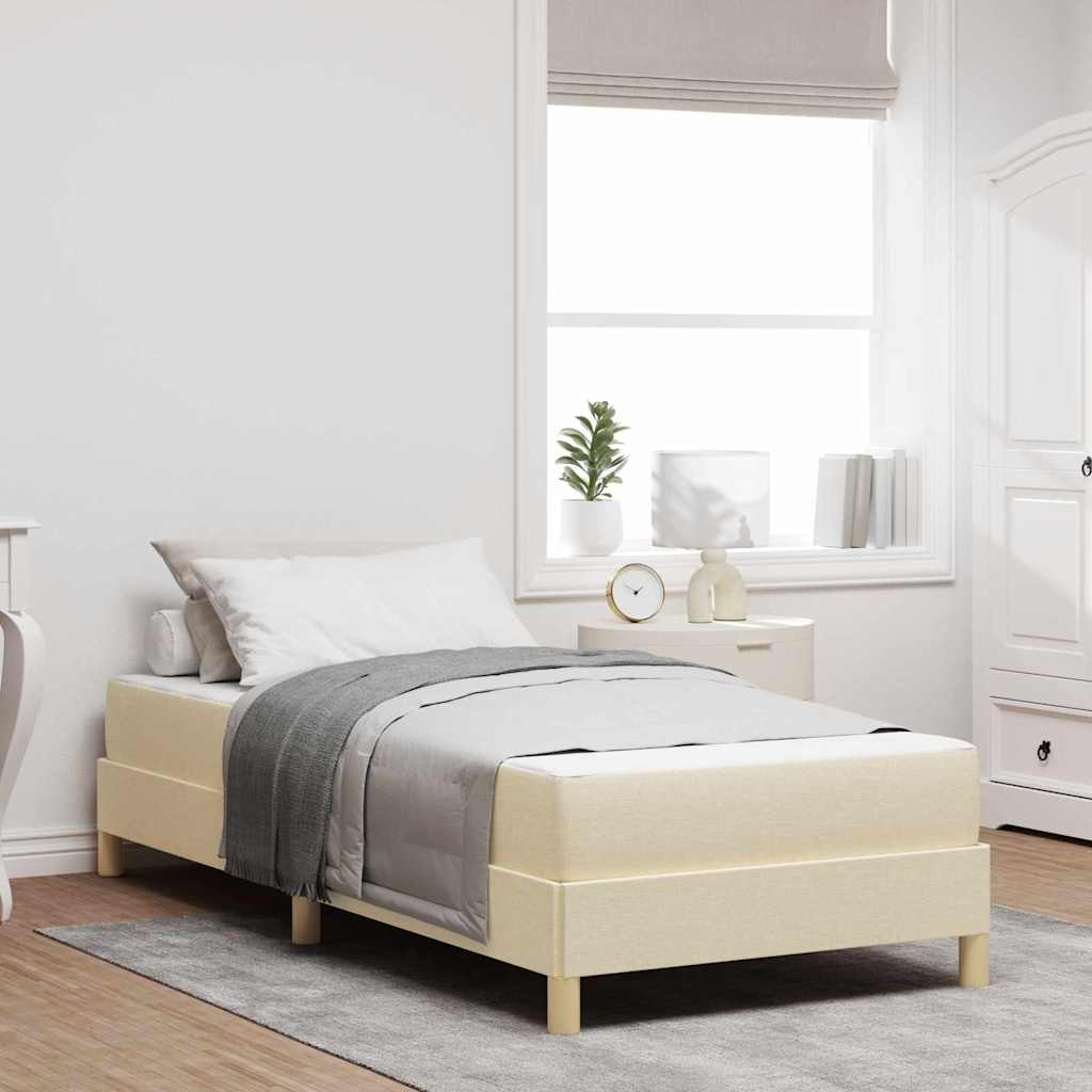 vidaXL Κρεβάτι με ελατήρια με στρώμα Κρεμ 90 x 190 cm ύφασμα