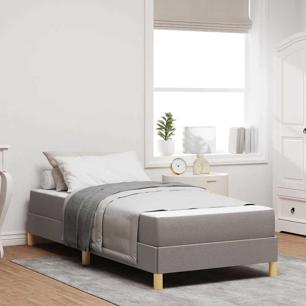 vidaXL Κρεβάτι με ελατήρια με στρώμα Taupe 100 x 200 cm ύφασμα