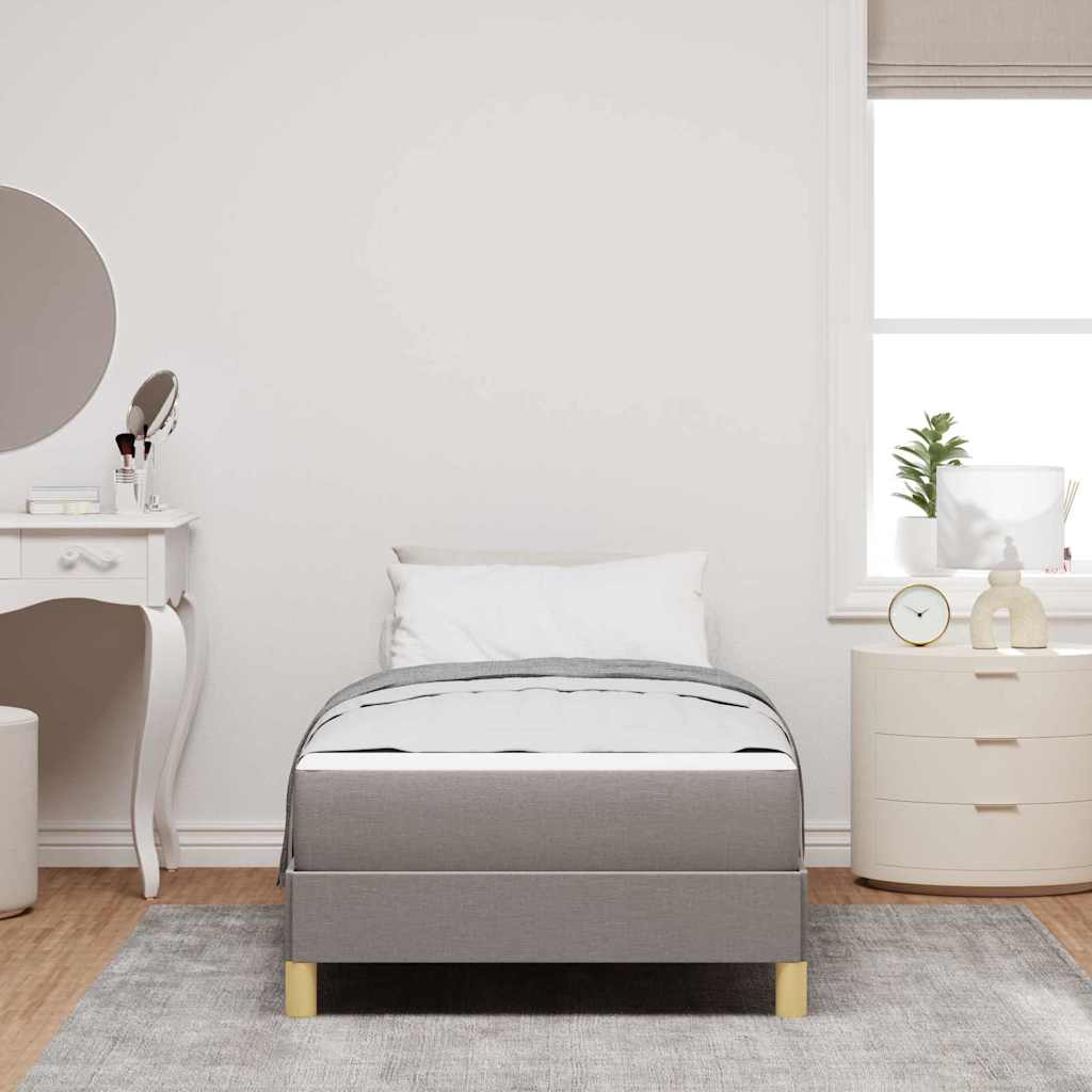 vidaXL Κρεβάτι με ελατήρια με στρώμα Taupe 100 x 200 cm ύφασμα
